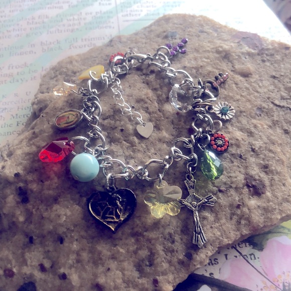 SWAROVSKI CRYSTAL ELEMENTS FLOWER & ANGEL CHARM BRACELET or NECKLACE!🌹🎀✨🌟 - Picture 7 of 7